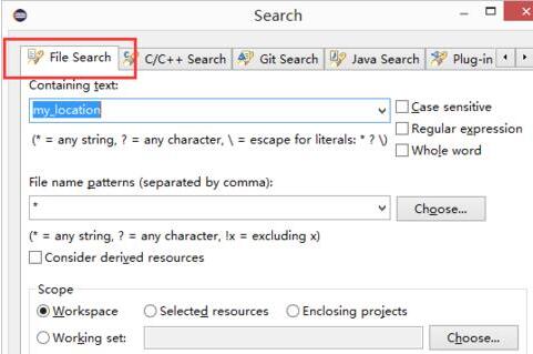 eclipse搜索包含某个字符串所有文件的详细方法截图