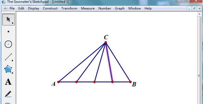 几何画板四等分三角形任意一边的详细步骤截图
