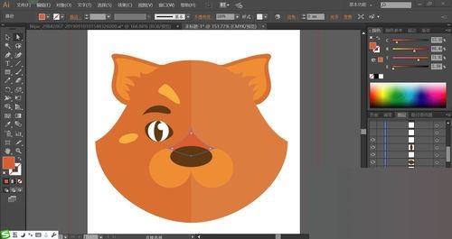 ai设计红猫头像的操作方法截图
