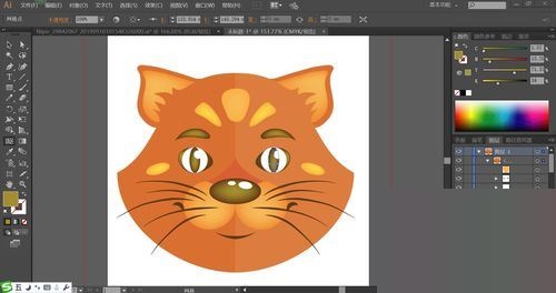 ai设计红猫头像的操作方法截图