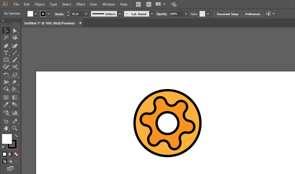 ai打造甜甜圈UI图标的操作方法截图