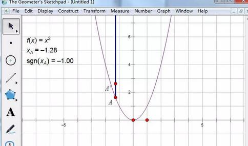 几何画板绘制抛物线并演示轴对称的操作方法截图