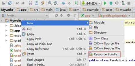 Android Studio创建多语言ResouuceBundle文件的具体方法截图