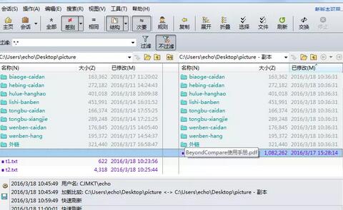 Beyond Compare既显示差异又显示相同的方法教程截图