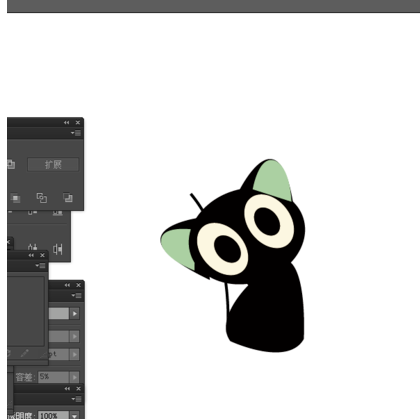 ai设计黑色小猫的图文方法截图