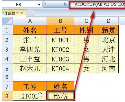 Excel中VLOOKUP函数使用时出现错误值的处理操作截图