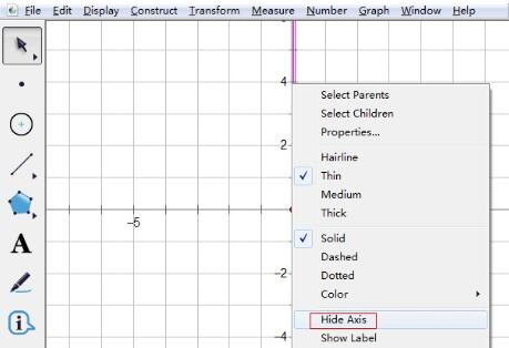 几何画板隐藏坐标轴的简单操作过程截图