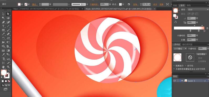 ai制作糖果海报图的操作流程截图