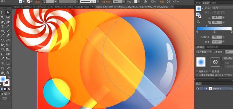 ai制作糖果海报图的操作流程截图