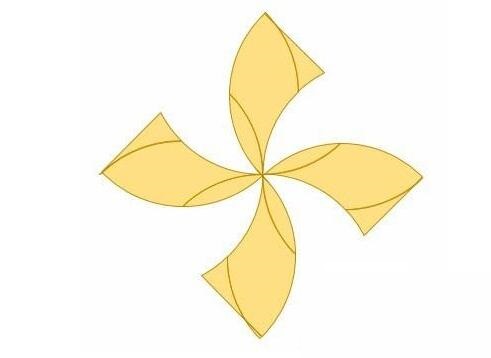 PPT绘制桨形风车图形的详细步骤截图