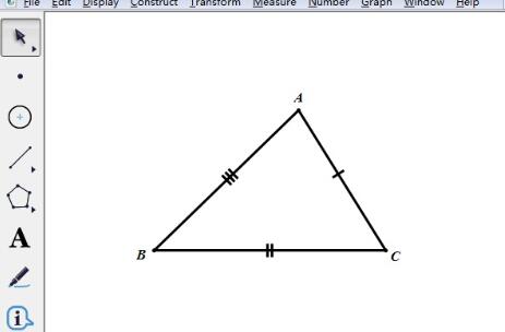 几何画板中使用线段标记三角形的边的图文步骤截图