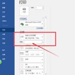word2016怎样设置自定义打印范围 word2016中自定义打印范围的操作步骤截图