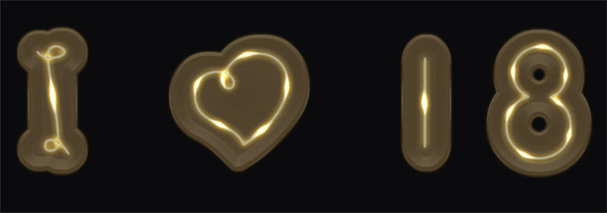 在PS中制作发光灯丝字-PS灯丝字体教程截图