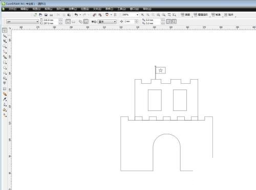 cdr x6怎么给城堡填充砖墙效果？cdr x6给城堡填充砖墙效果教程