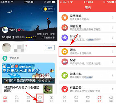 有宠app怎么领养宠物