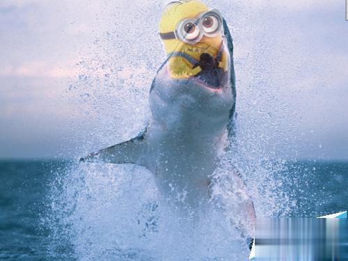 PS怎么合成鲨鱼吃小黄人的效果图(13)