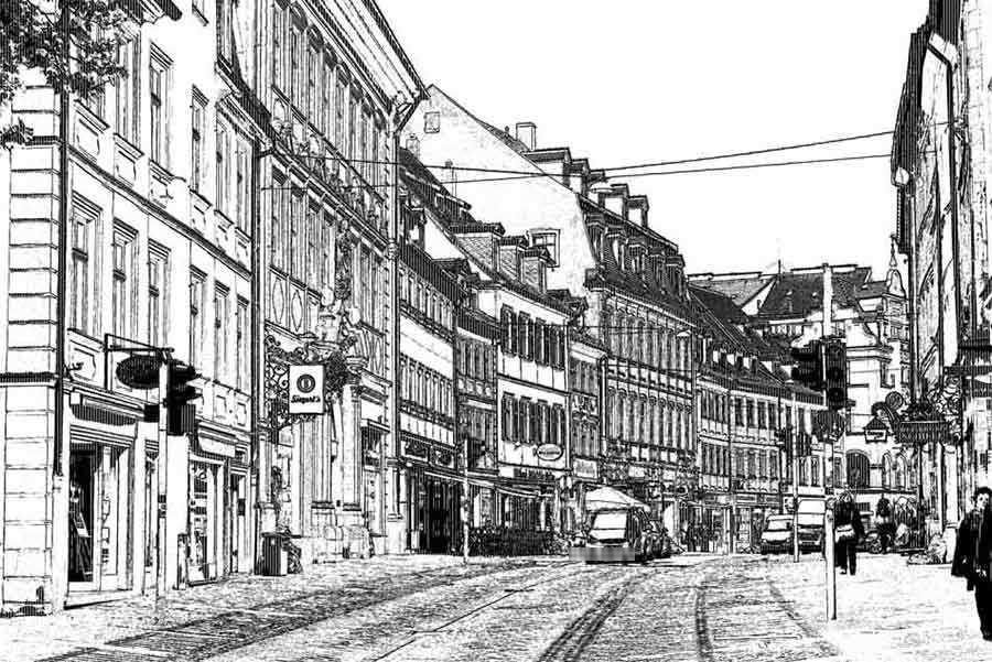 Photoshop怎么把建筑照片转成黑白线稿图(13)