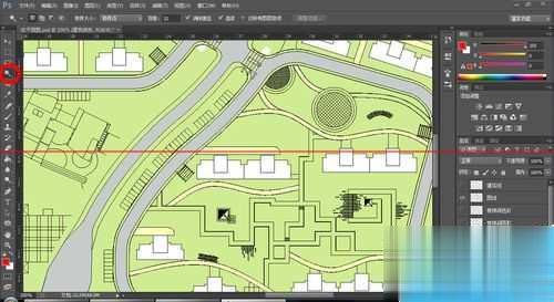 小编教你ps怎么给建筑总平面图中的建筑添加阴影。