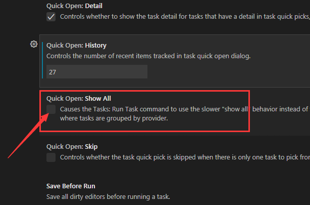 Vscode怎么设置任务栏显示范围?Vscode设置任务栏显示范围教程截图