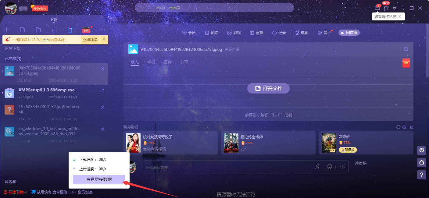 迅雷X怎么查看下载数据详情？迅雷X下载数据详情查看方法