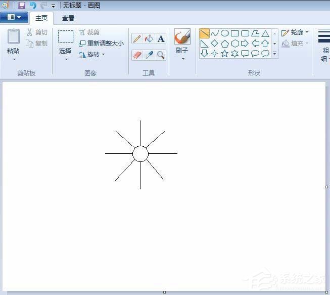 画图工具如何画花朵？画图工具绘制简笔画花朵的方法