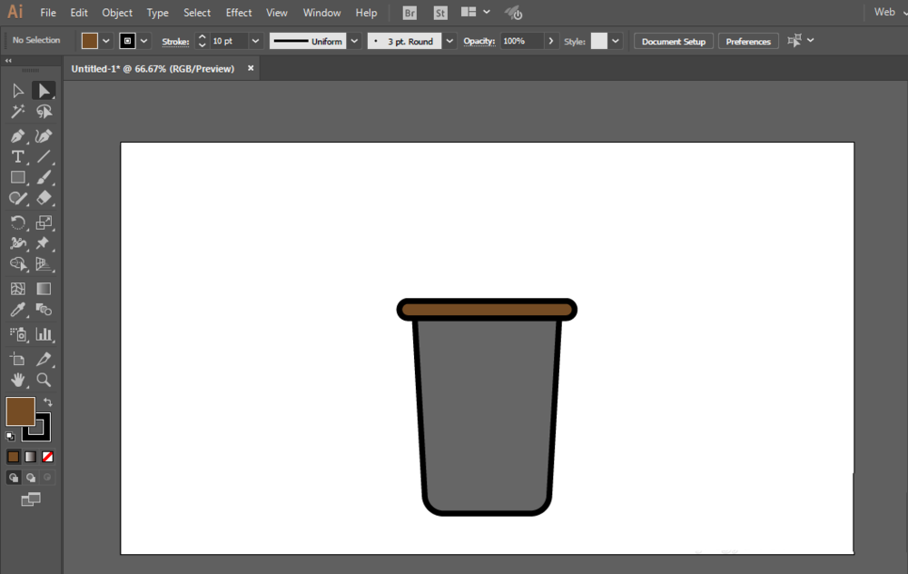 ai设计出垃圾桶图标具体操作方法