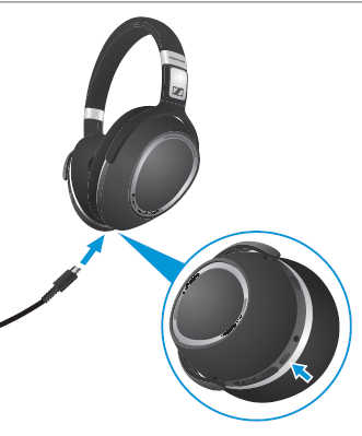 教你森海塞尔PXC550耳机进行充电的步骤介绍。